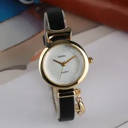 Роскошные спортивные часы женские кварцевые часы из нержавеющей стали циферблат кожаный ремешок кварцевые наручные часы для девочек