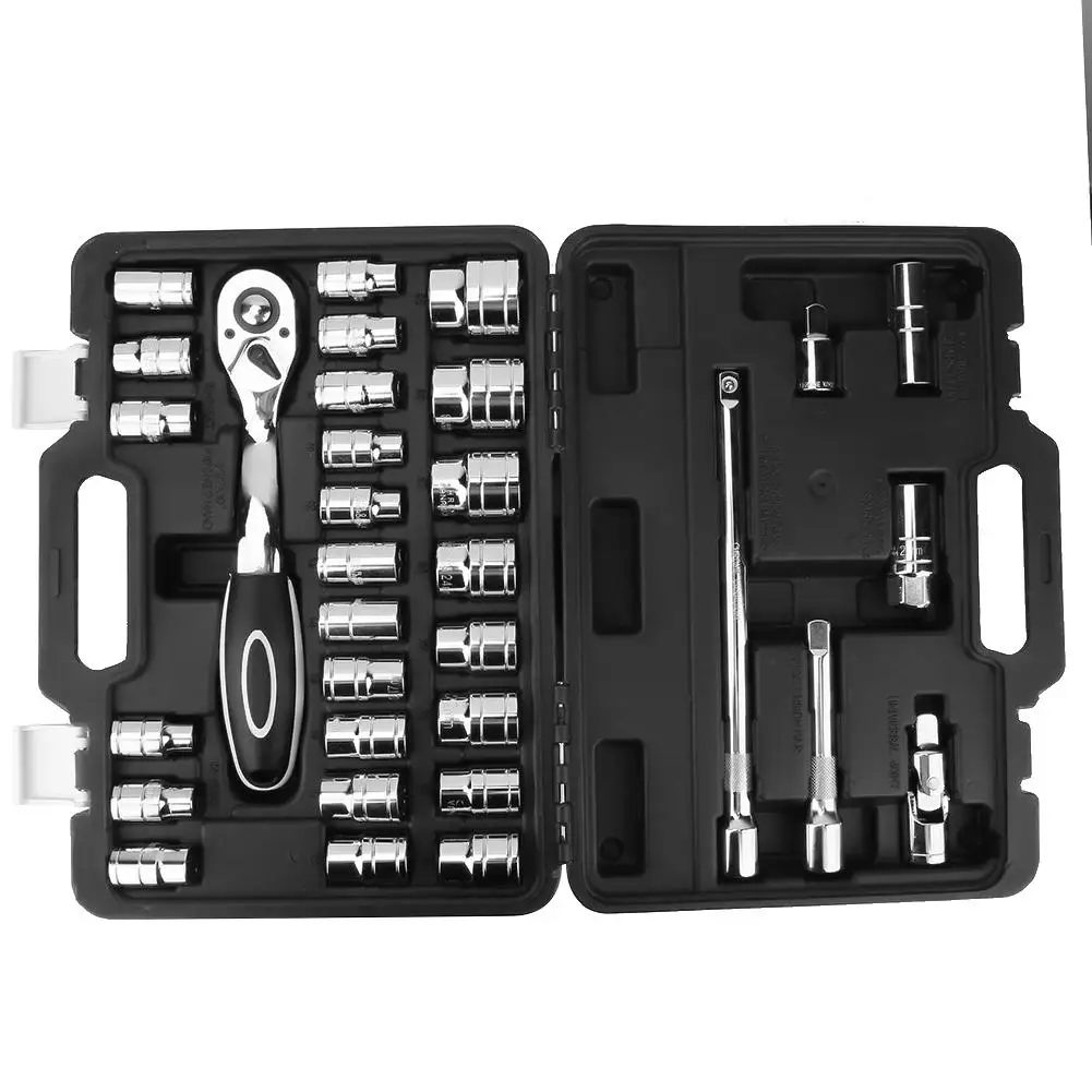 

32pcs Ratchet Socket Wrench Bit Professional Repairing Kit Hand Tool Set Multifunctional Hand Tool Set good