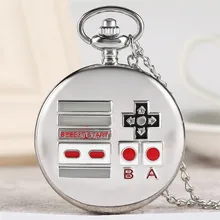 Классический геймпад тема кварцевые карманные часы серебро Ретро Подвеска для ожерелья часы для мужчин женщин детей Прямая поставка