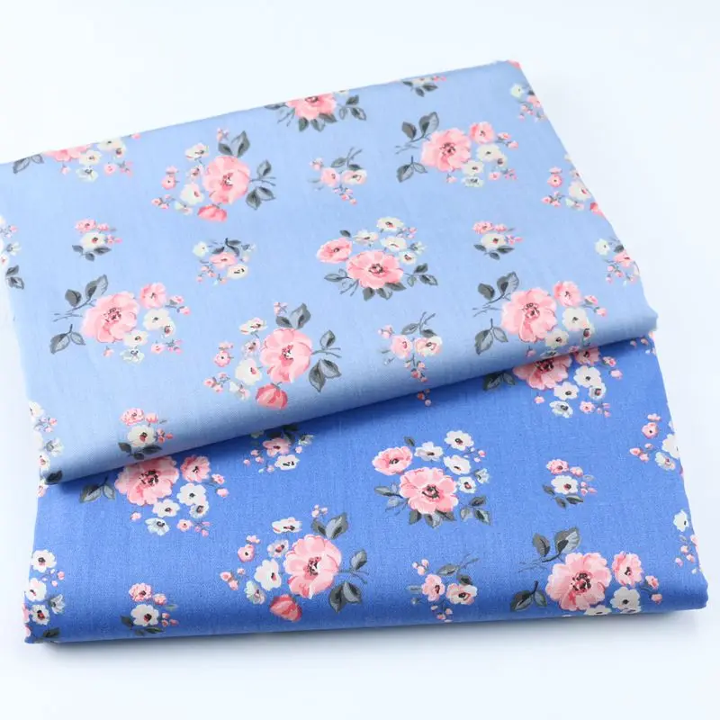 

Floral Print Fabric Cotton Home Bedding Twill Fabric Textile DIY Sewing Quilted Baby Clothes Breathable Thin Cotton Fabric