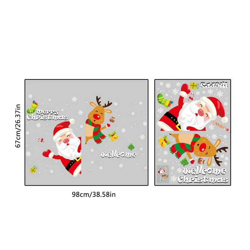 Рождественский Стикеры украшения двери окна Стекло Стикеры Рождество декоративные принаджлежности для вечеринки окна решетка Стекло Стикеры многоразовые