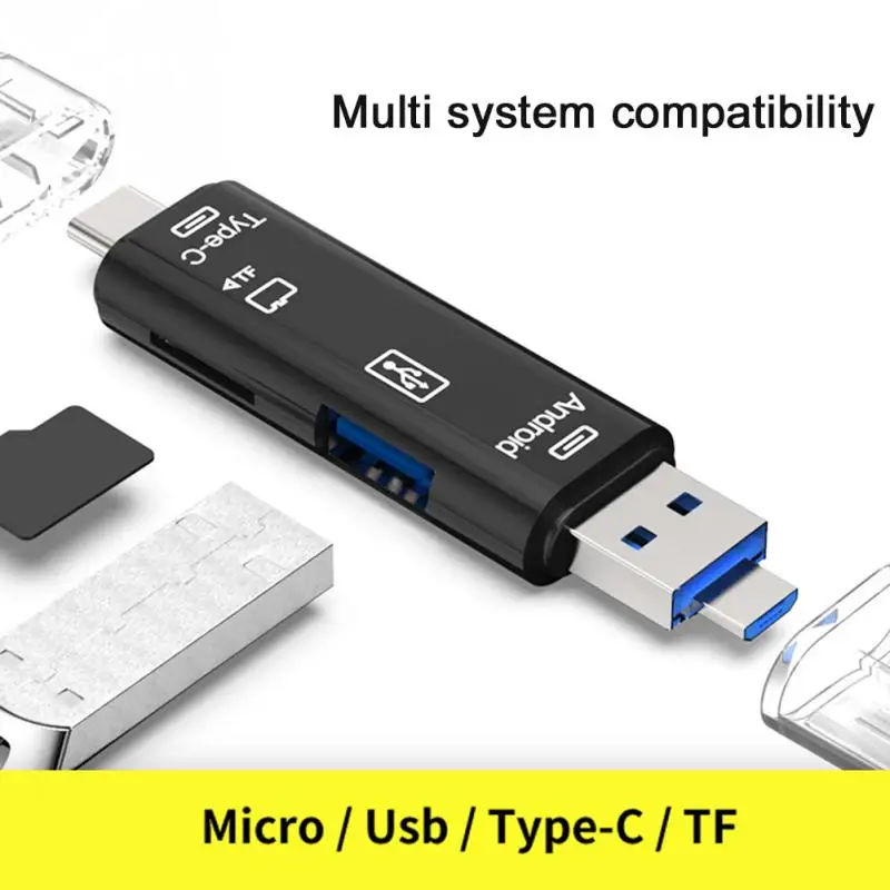 3 в 1 type-c кардридер для Android заголовки OTG расширение Micro USB 3,1 кардридер