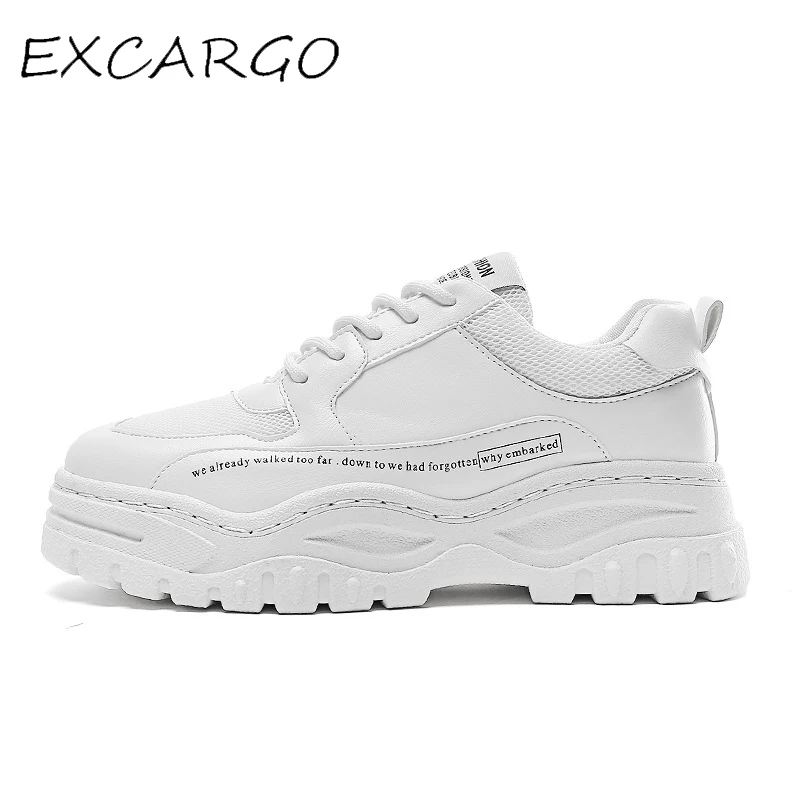EXCARGO/Мужская обувь; белые кроссовки на платформе; Новинка года; Лидер продаж; Осенняя обувь для мужчин; черные дышащие удобные кроссовки на массивном каблуке