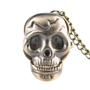 

Jack Skellington Creative Design Pocket Watch for Men Skull Shape Pocket Watches Restore Retro Pocket Watch Necklace