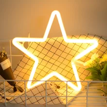 LED неоновый свет любовь молния облако луна звезда неоновый свет фотография опора магазин