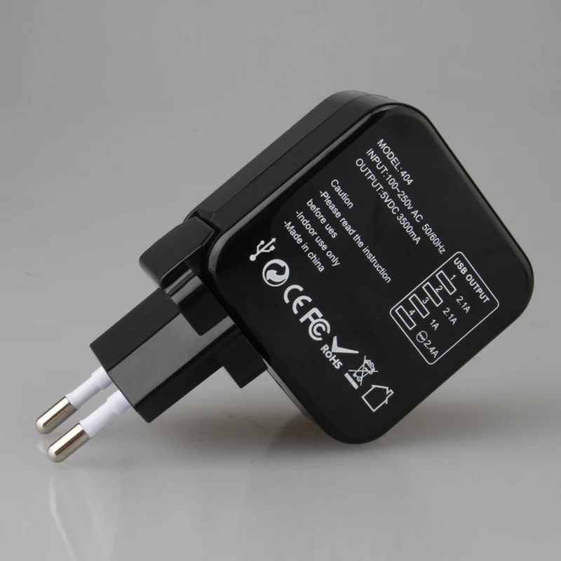 Universal Travel Charging Adapter with 4 USB Port Socket for World Travel