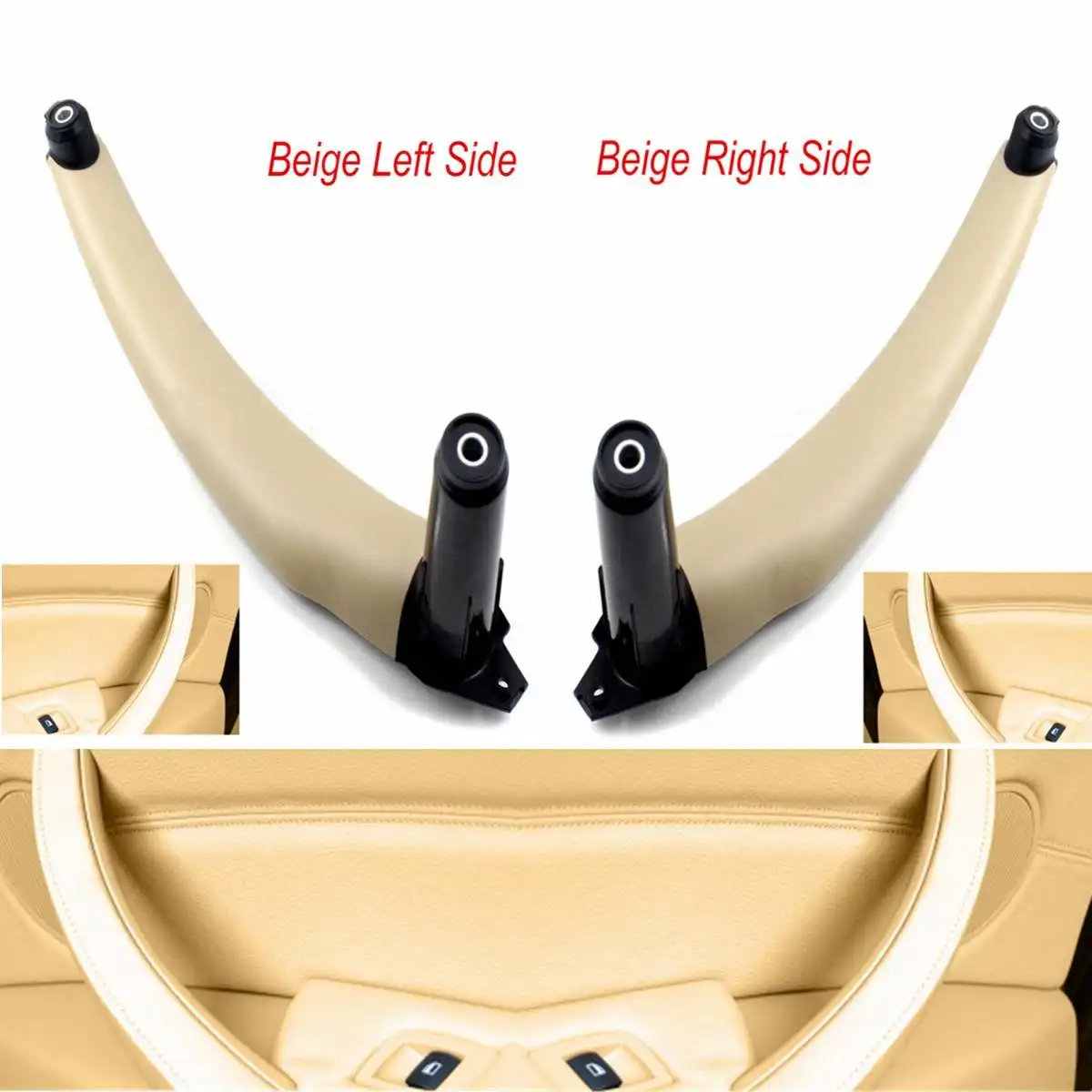 

Left/Right Car Door Interior Handle Puller Cover Trim Beige for BMWE70 X5 SAV 2007-2013 E71/E72 X6 SAV 2008-2014 51416969403