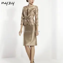 NYZY M125 пригласительные на свадьбу Одежда кружевное болеро наряды vestido madrinha Шампанское 2 шт мать невесты жениха платья 2019