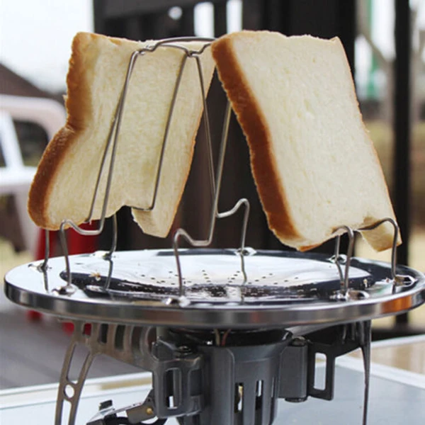 4 ломтика Кемпинг хлеб поднос для тостов Газовая Плита барбекю кемпинг тостер стойка