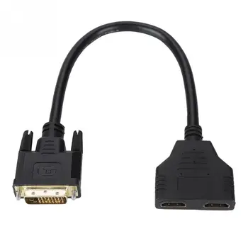 

DVI24+1 Male to Dual Female HDMI Cable Converter Adapter Cable for PC Computer Graphics Card