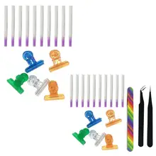 1 упаковка, профессиональный набор из стекловолокна для наращивания ногтей, пластиковый зажим в форме, профессиональный набор из стекловолокна для ногтей