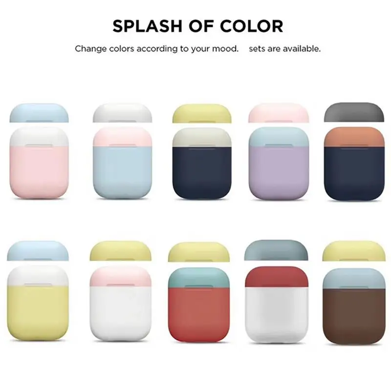 

Double Cap Silicone Case For Airpo Headphones Wireless Bluetooth Dust-proof Soft Shell Without Buttons For Airpo Headphones