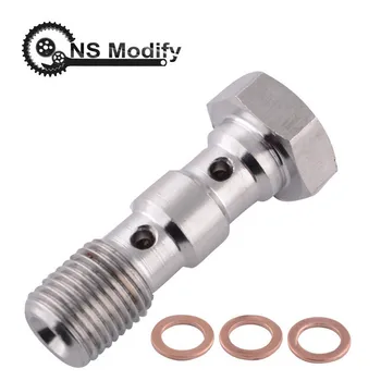 

NS Modify M10x1.0 Pitch Double Banjo Bolt Screw For Brembo Brake Hose Line Master Cylinder For KTM Ducati Motorcycle Triumph