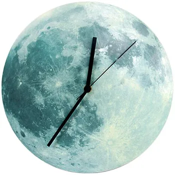

Timelike Glowing Moon Wall Clock Waterproof P Acrylic Luminous Hanging Clock Moon Clock Livingroom Bedroom Decor 30Cm