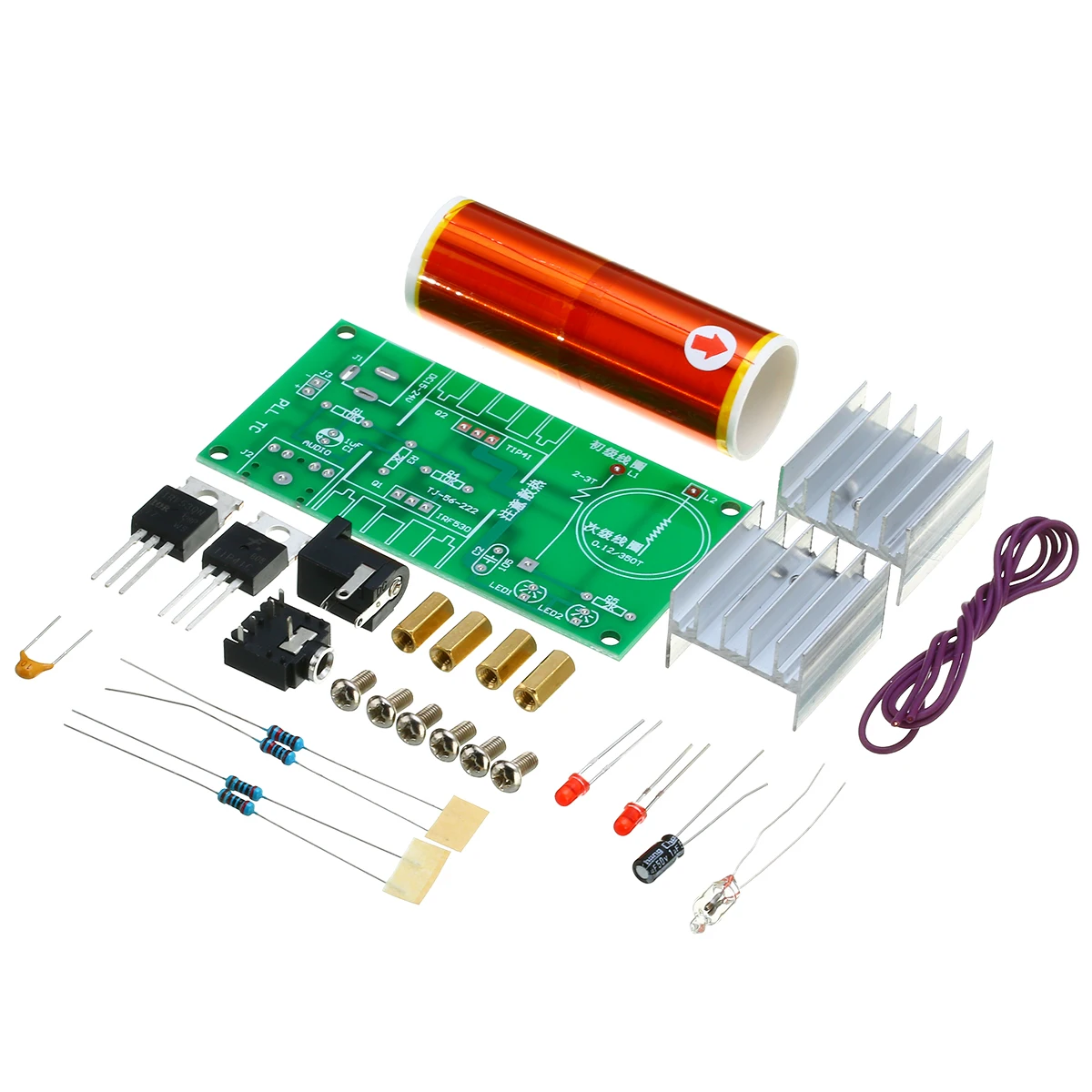 1 компл.. DC 15-В 24 в 15 Вт DIY Мини Тесла катушка плазменный динамик электронный комплект с металлической пленкой резистор + нержавеющий шар +