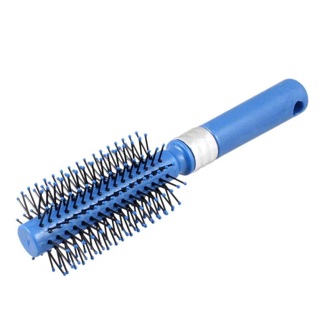 Синяя пластиковая рукоятка для укладки вьющихся волос, круглая щетина, расческа