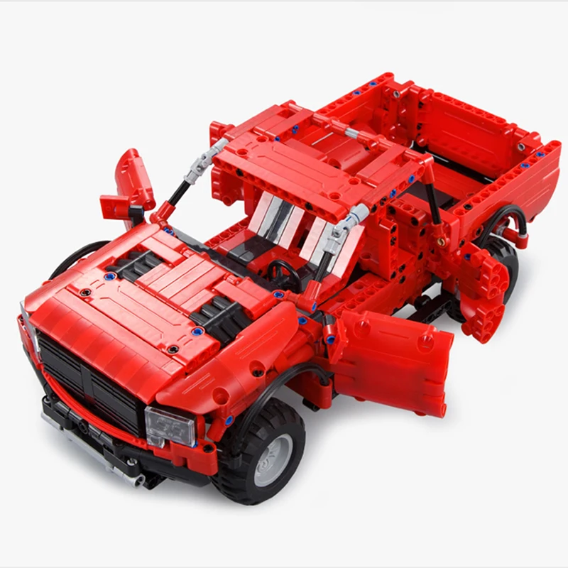 549pcs Technic Vehicles Remote Control Car Building Blocks Bricks 2.4Ghz Electric Red Pickup Trucks Model Toys Compatible Legoed