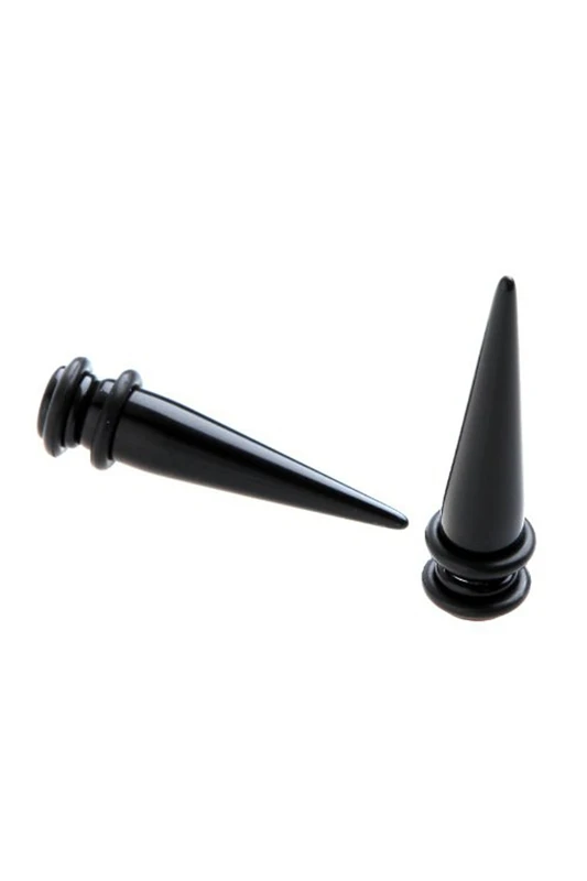 

1 Pair Black Magnetic Fake Cheater Ear Expander Taper Plug Stretcher 0g 8mm