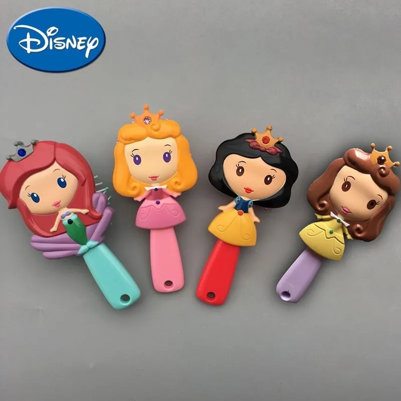 Disney расческа Принцесса Белоснежка Ариэль Белль Аврора мультфильм 3D стерео гребень удобные Air Массажная расческа хороший подарок для обувь - изображение