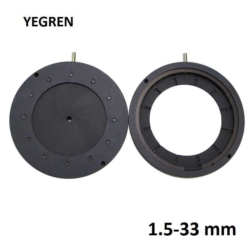 

1.5-33mm Zoom Aperture Diameter Iris Diaphragm Aperture Condenser for Vision Instrument Photograph Imaging Machine Microscope