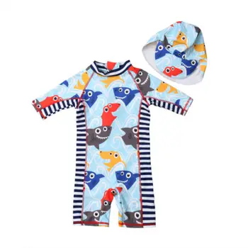 

2Pcs Kids Baby Boys Girls Clothes Swimsuit Hat Sun Protective Surf Beach Swimwear Set Boy 1-6T