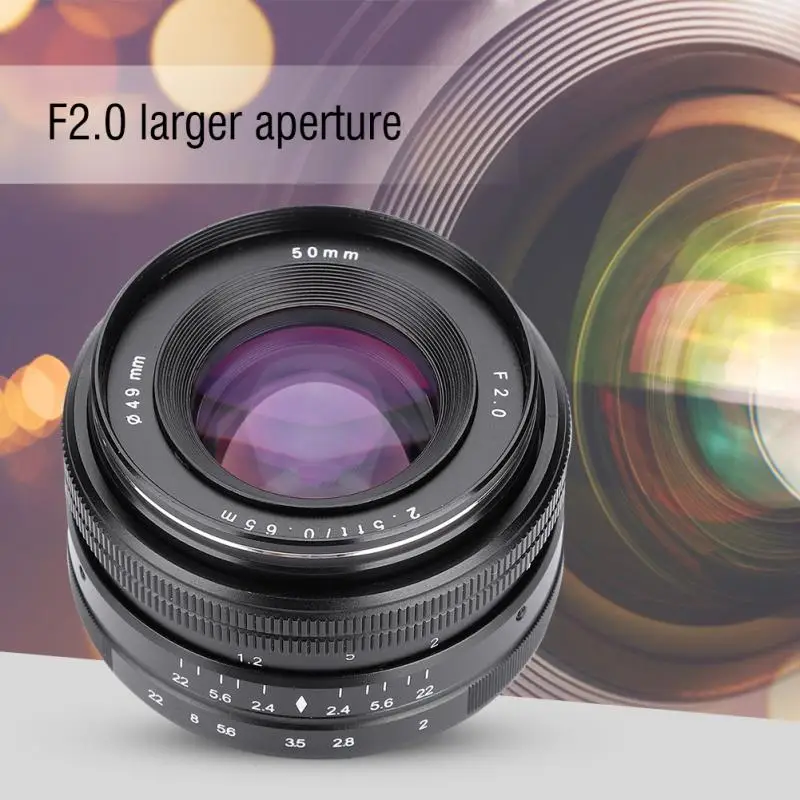 50 мм F2.0 Большая диафрагма ручной фокус APS C Prime объектив для беззеркальной камеры