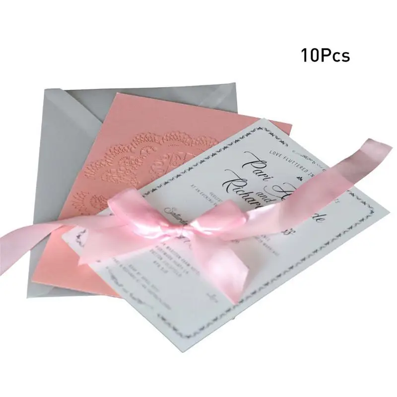  10PCS HK-45 European Style Love Bird Wedding Invitations Card Elegant Lace Hollow Envelopes Greetin - 32950724724