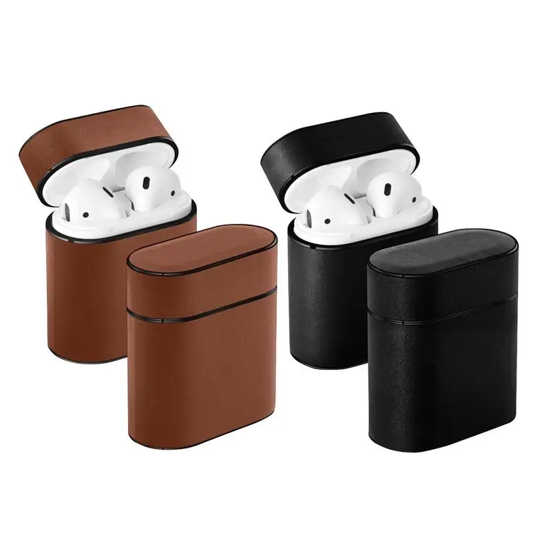 

For Apple Airpods Cases Wireless Bluetooth Headset Protective Leather Jacket Charging Box Anti-Fall Anti-Drop Ultra-thin 2 Color