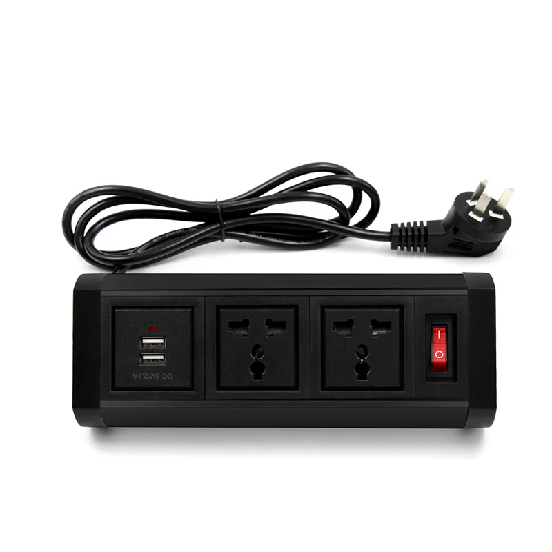 

Extension Socket Electrical 2 Plug Sockets 2 USB Power Socket Countertops Worktop Kitchen Desk Socket Only for US/AU Plug