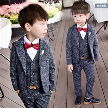 Новинка года; Весенний тонкий костюм для мальчиков; Комплект из трех предметов