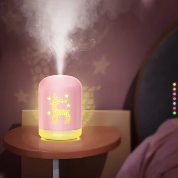 

340Ml Christmas White Deer Air Humidifier Essential Oil Diffuser For Home Car Aromatherapy Aroma Diffuser With Lamp