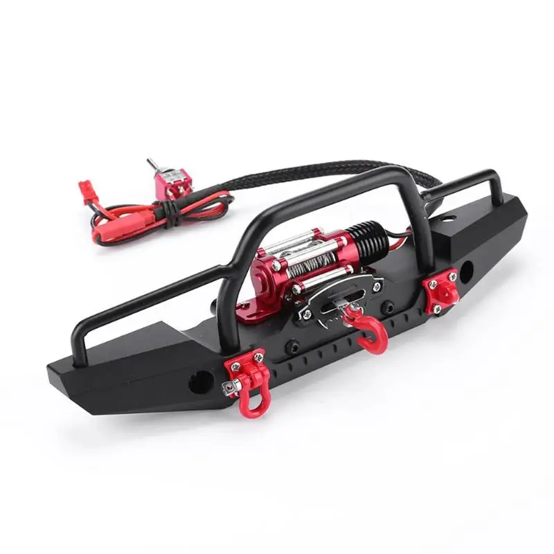 

Metal Front Bumper with Light for 1/10 RC Crawler Car Axial SCX10II 90046