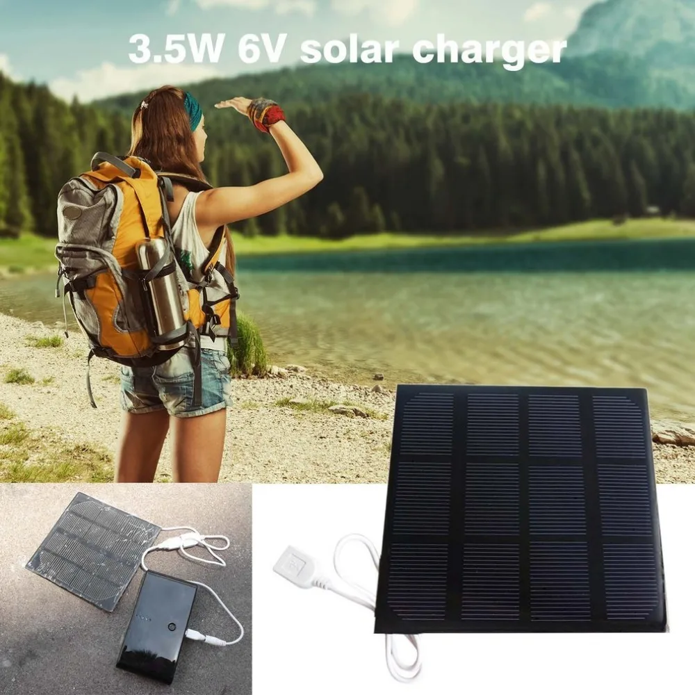 3W 6V USB Solar Panel Power Bank Mobile Phone MP3 MP4 External Battery Charger 