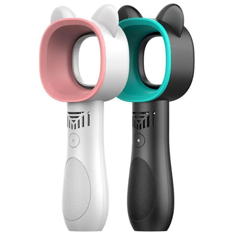 

Mini Portable USB Powered Wireless Bladeless Fan Cartoon Folding Handheld Small USB Fan With Bracket Base
