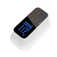 5 в 2.4A 8 портов Мульти USB зарядное устройство ЖК-дисплей цифровой дисплей Быстрая Зарядка Док-станция Зарядная Станция Адаптер для iPhone планшет ЕС Великобритания США