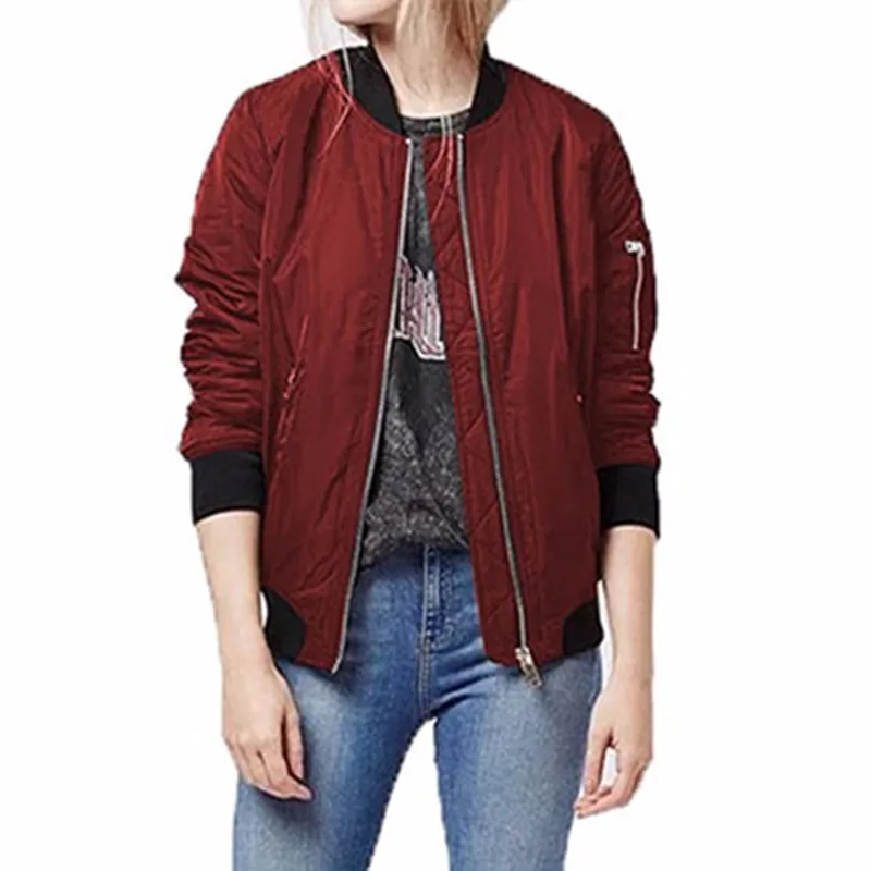 Beste Vrouwen Gewatteerde Jas Basic Jassen Lente Toevallige Stand Kraag Denim Jas Lange Mouwen Rits Bomber Jassen Bovenkleding Plus Size S XL