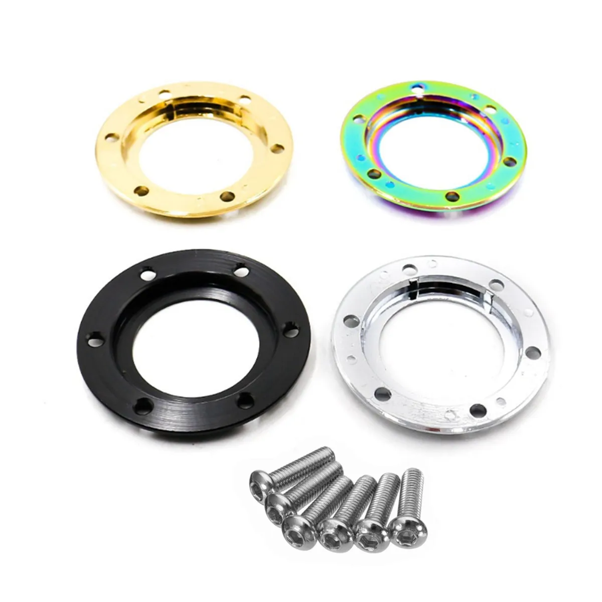 1 Set Universal Car Steering Wheel Horn Button Cover Black Center Ring