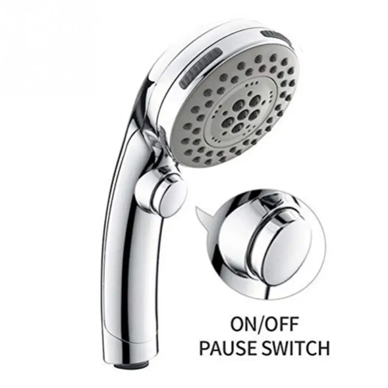 

new arrival Water Saving Press Button ABS Pressurized Chrome Handheld Shower Head Bathroom anti-clogging