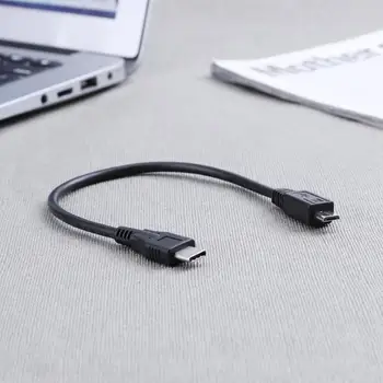 

ALLOYSEED 0.2m Micro USB 2.0 5pin to USB-C Type-C Male to Male Connector Cable Adapter Cable for Mobile Phone Laptop Tablet