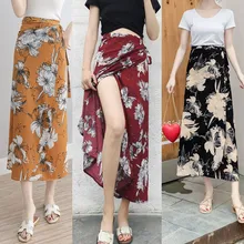 Прямая Женская длинная юбка цельный Печатный пляжная юбка в богемном стиле женская одежда