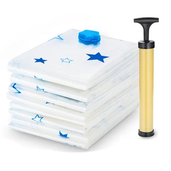 

11pcs/set Thickened Vacuum Storage Bag Vacuum Compressed Bag with Hand Pump Reusable Blanket Clothes Quilt Storage Bag Organiz