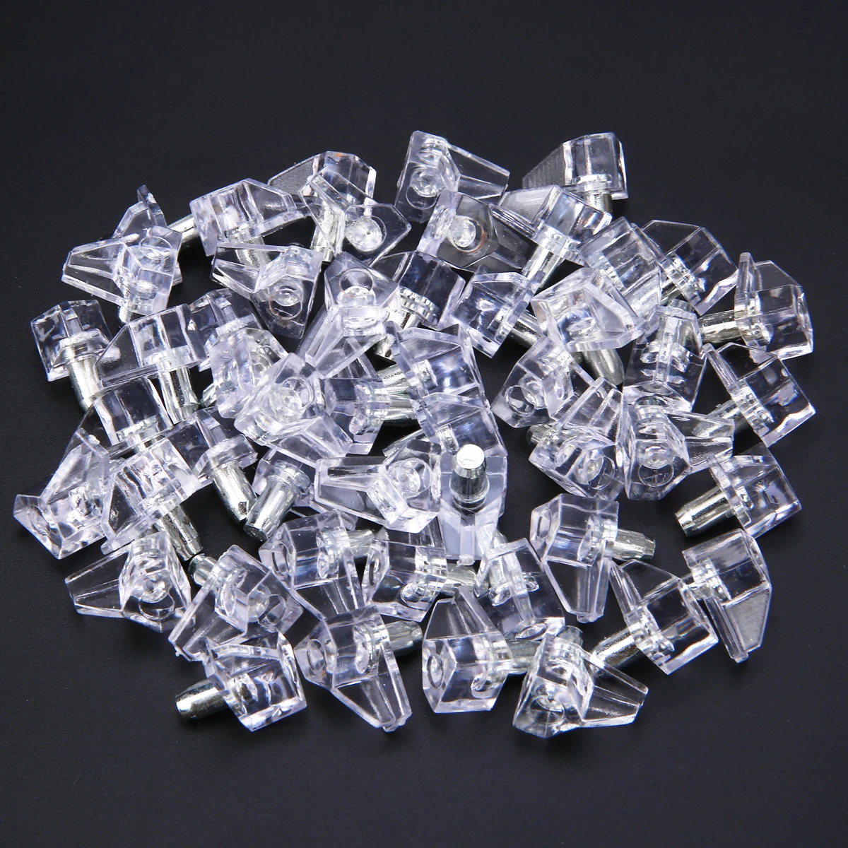 

Mayitr 50pcs 5mm Clear Plastic Shelf Supports Kitchen Cabinet Pegs Studs with Metal Pin For DIY Kitchen Cabinet Shelves Tools