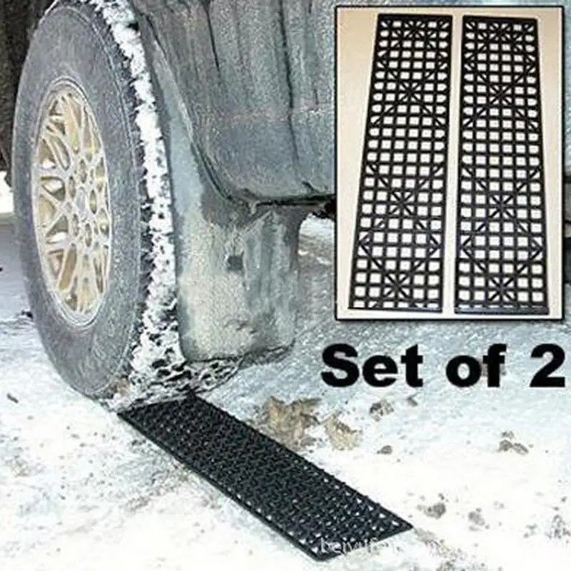 2PCS Car Off The Hook Plate Tire Skid Plate Self-Driving Off-Road Equipment Slide Anti Skid Carpet