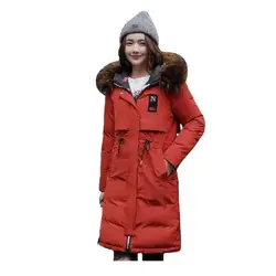 Зимняя женская куртка 2018 теплая утепленная куртка женская с капюшоном Длинная Двусторонняя одежда женские парки стеганые пальто Chaqueta Mujer