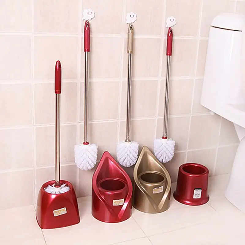 Creative Stainless Steel Toilet Brush Bathroom Long Handle Wash Toilet