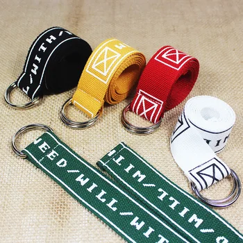 

Korean Style Men Harajuku Fashion Letter Print Ribbon Canvas Belts Women Casual Buckle Ring Designer Belt