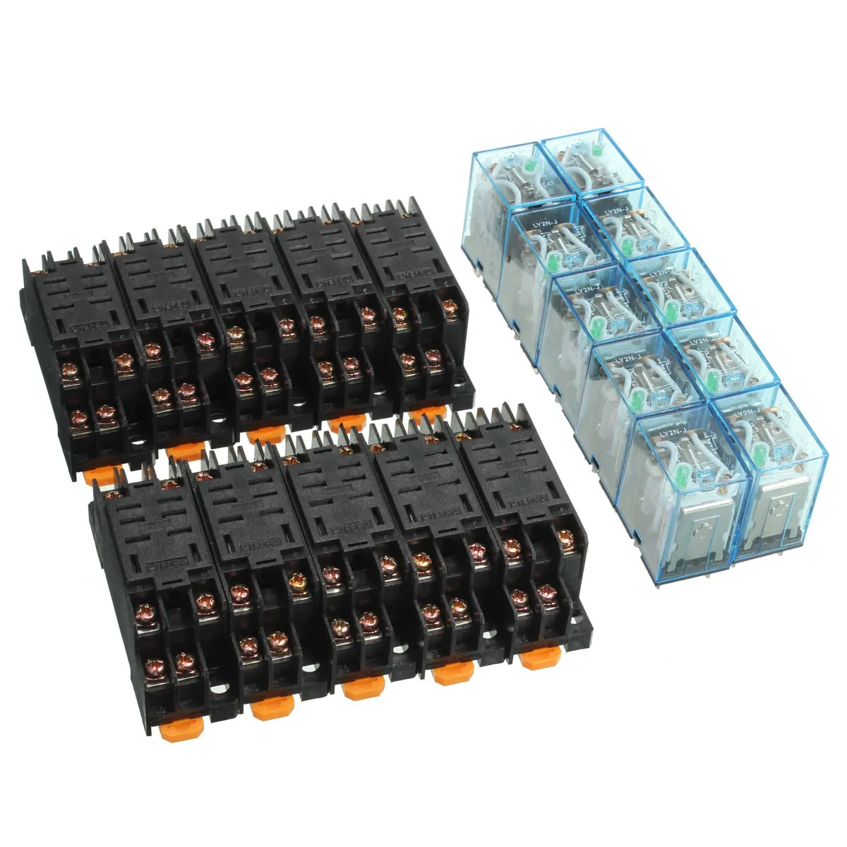 

20Pcs 12V DC Coil Power Relay LY2NJ DPDT 8 Pin HH62P JQX-13F With Socket Base