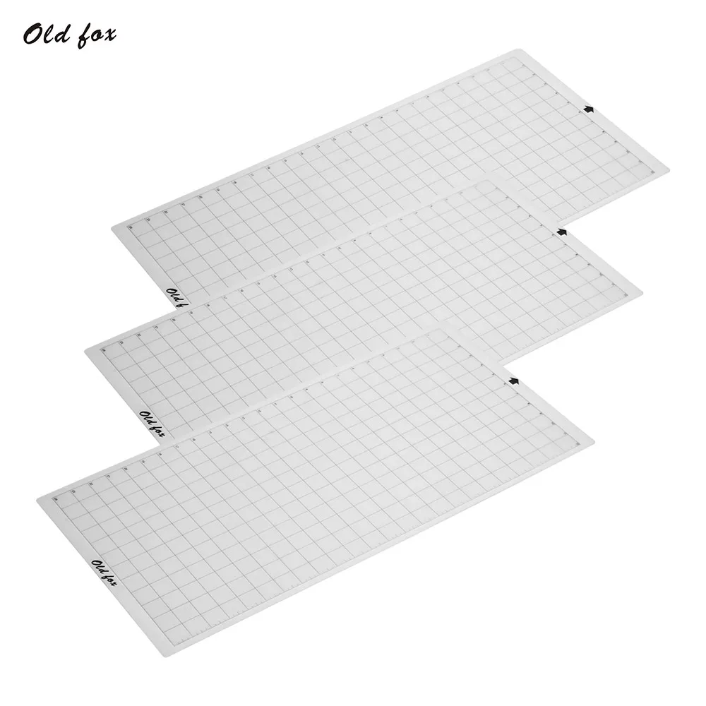 

3pcs Replacement Cutting Mat Transparent Adhesive Mat with Measuring Grid 12 * 24 Inch for Silhouette Cameo Cricut Explore