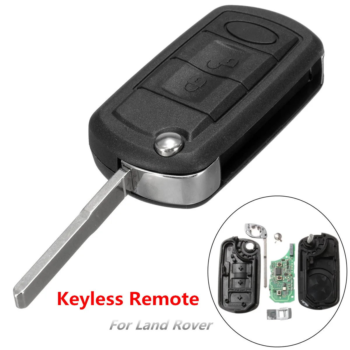 

Car Remote Key Fob Chip Keyless Entry Uncut Folding Flip 315MHz For Land Rover Black Keyless Remote