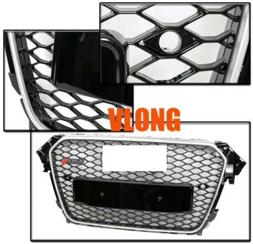 

1 set Car Accessories Front Sport Hex Mesh Hood Grill Gloss 2013 2014 2015 2016 Black ABS for Audi A4S4 B8.5 for RS4 Style